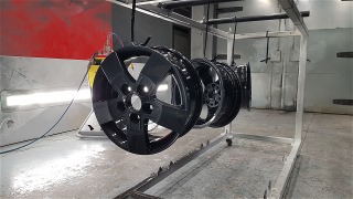 Powder coated alloy wheels